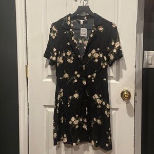NWT Urban Renewal black floral shirt dress